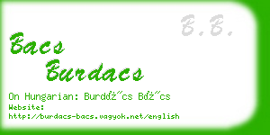 bacs burdacs business card